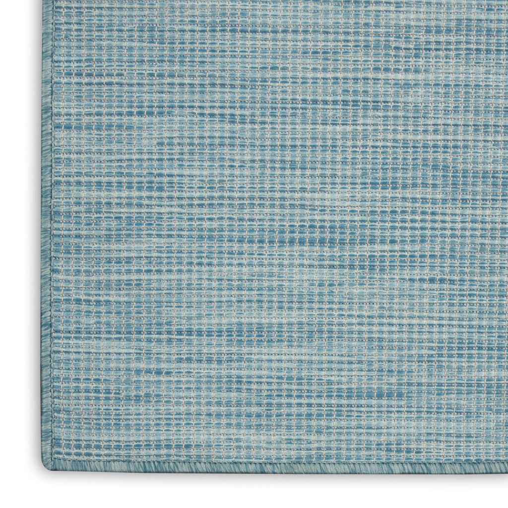 3' X 5' Aqua And Ivory Indoor Outdoor Area Rug