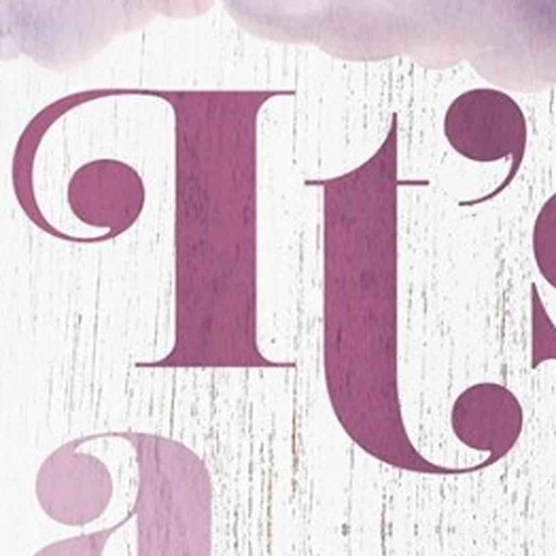 36" Pink And White Solid Wood New Baby Porch Sign