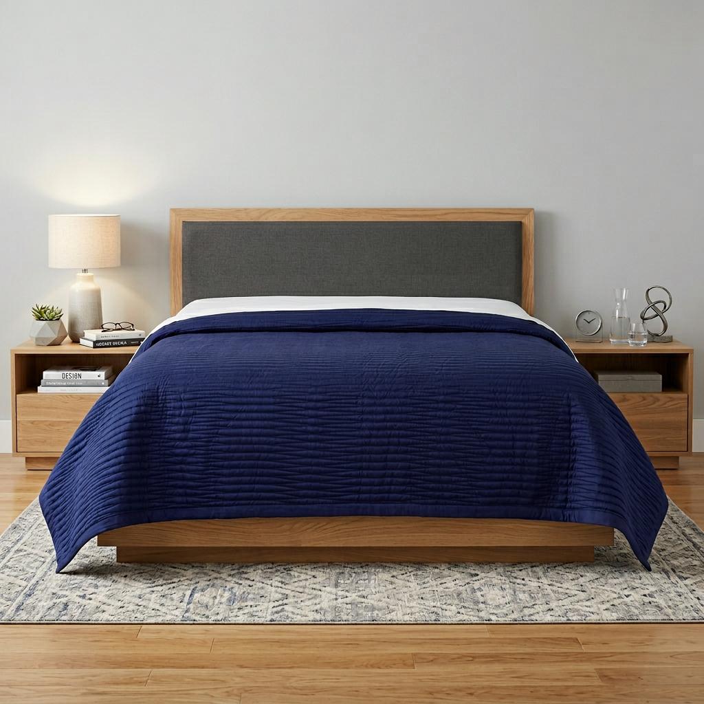 Indigo Geometric Queen Quilt - Bed & Bath