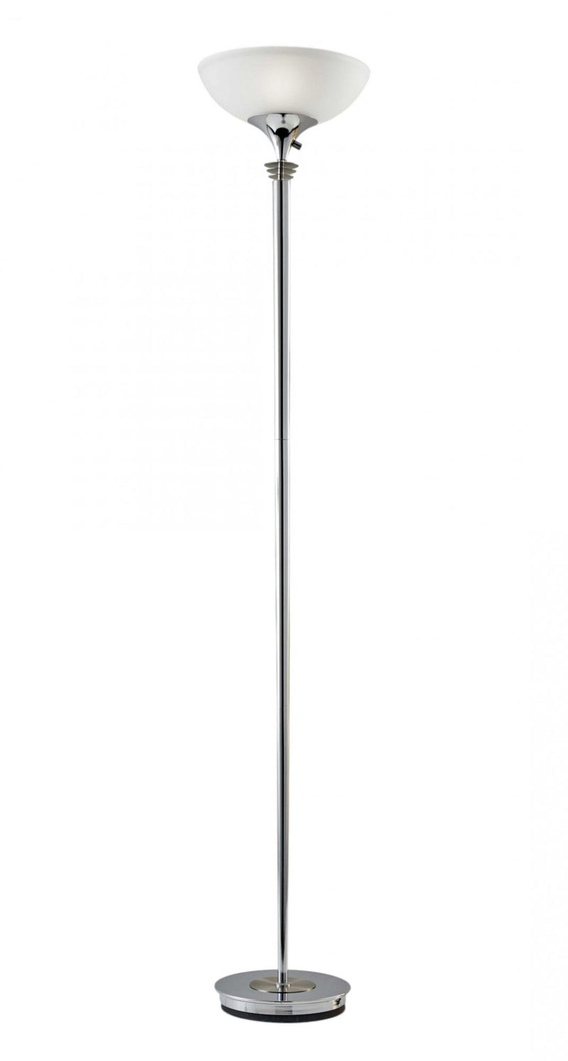 72" Silver With White Glass Shade - Lighting