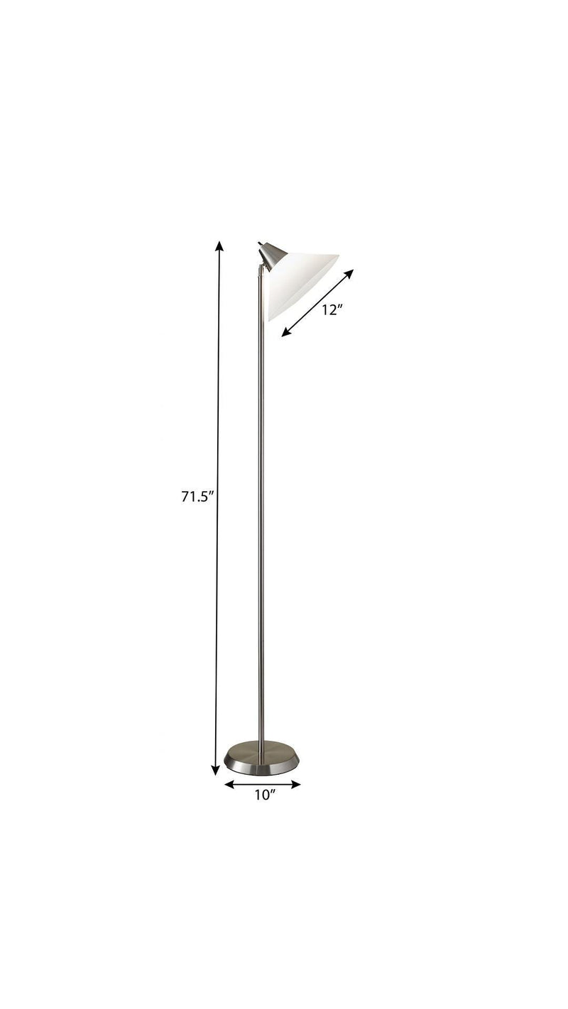 72" Silver With White Plastic Shade - Lighting