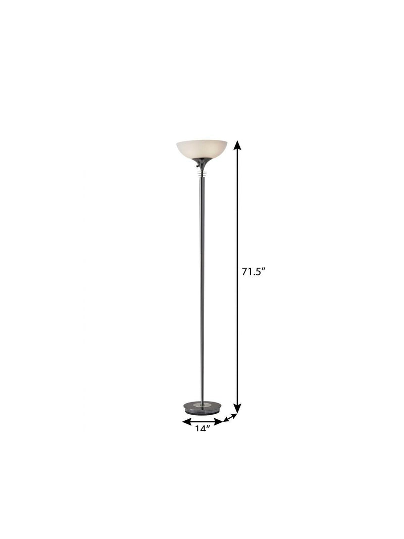 72" Black And White With White Glass Shade - Lighting