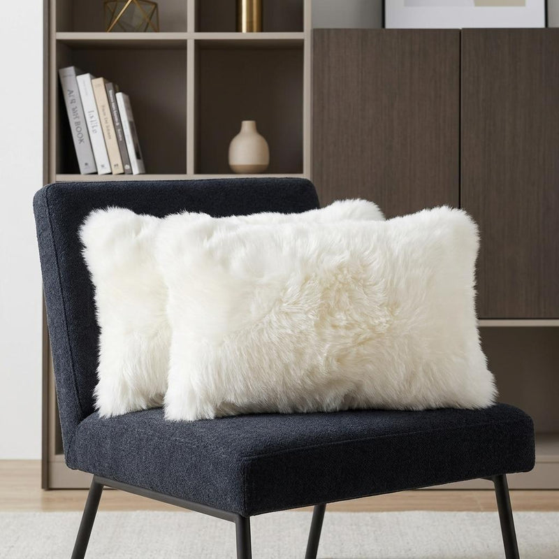 Set of Two 12" X 20" Natural Cowhide Throw Pillow - Home Decor