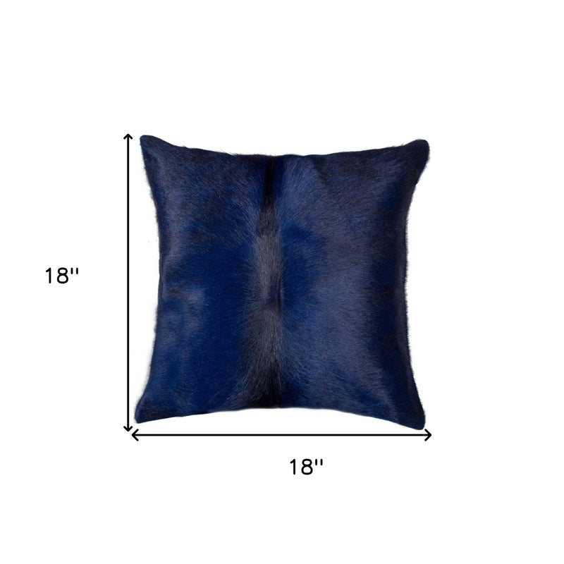 18" Navy Cowhide Throw Pillow - Home Decor