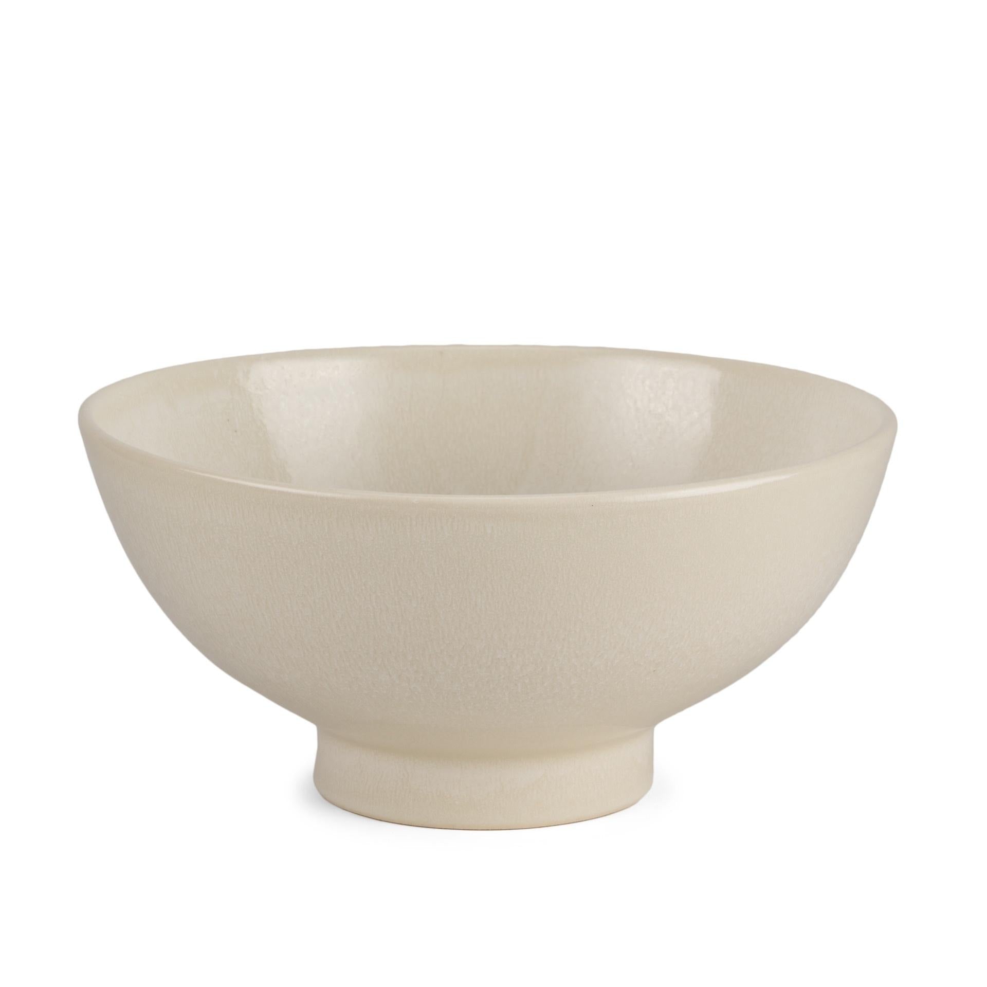 12" Cream Ceramic Round Pedestal Centerpiece Bowl - Kitchen & Dining