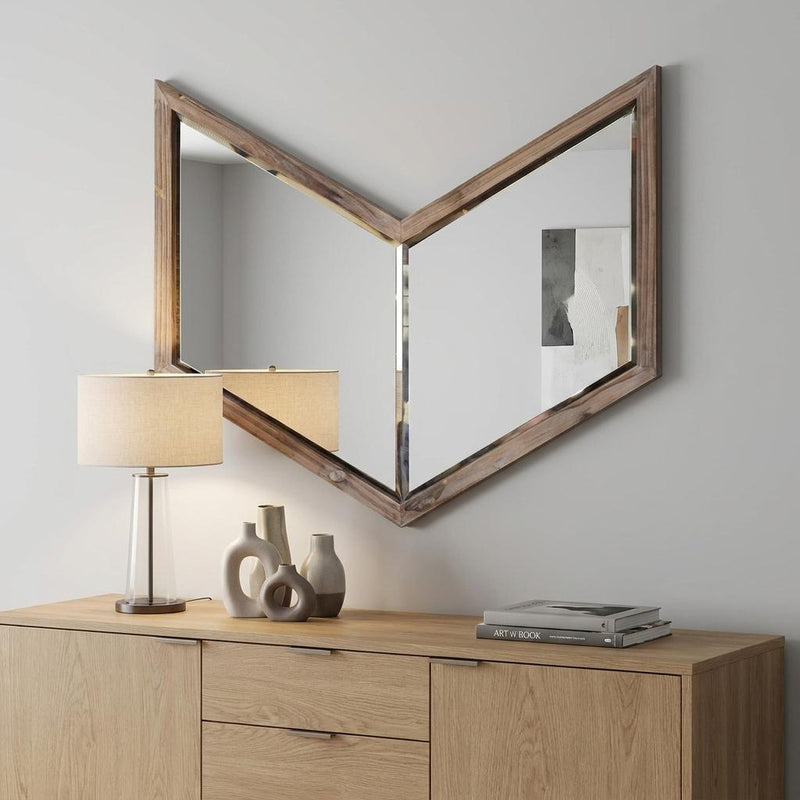 23" Brown Novelty Framed Accent Mirror - Bed & Bath