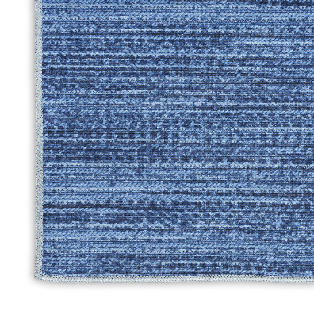 10' Blue Abstract Washable Runner Rug - Home & Garden
