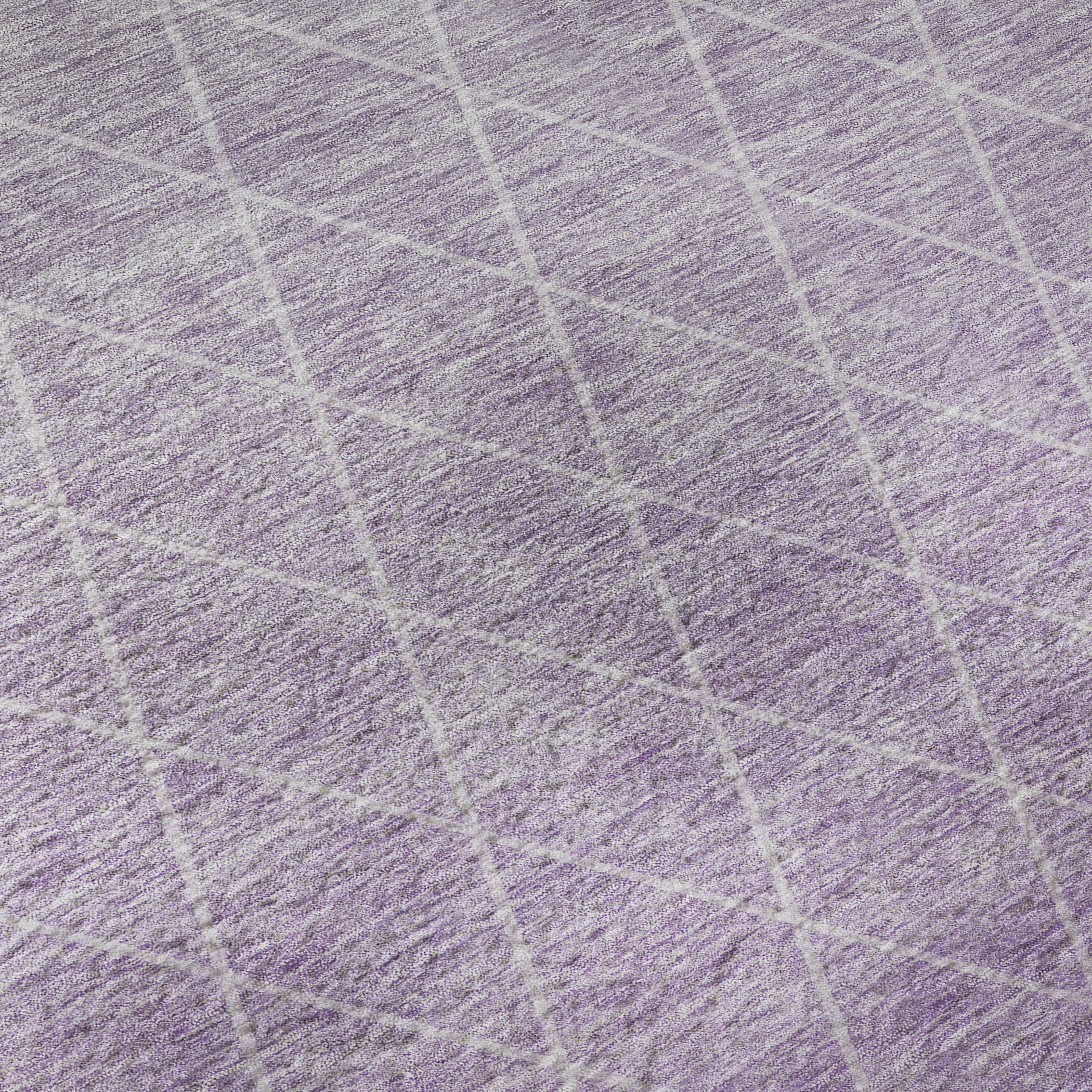 5' X 8' Lavender And Ivory Geometric Washable Area Rug With UV Protection - Home & Garden