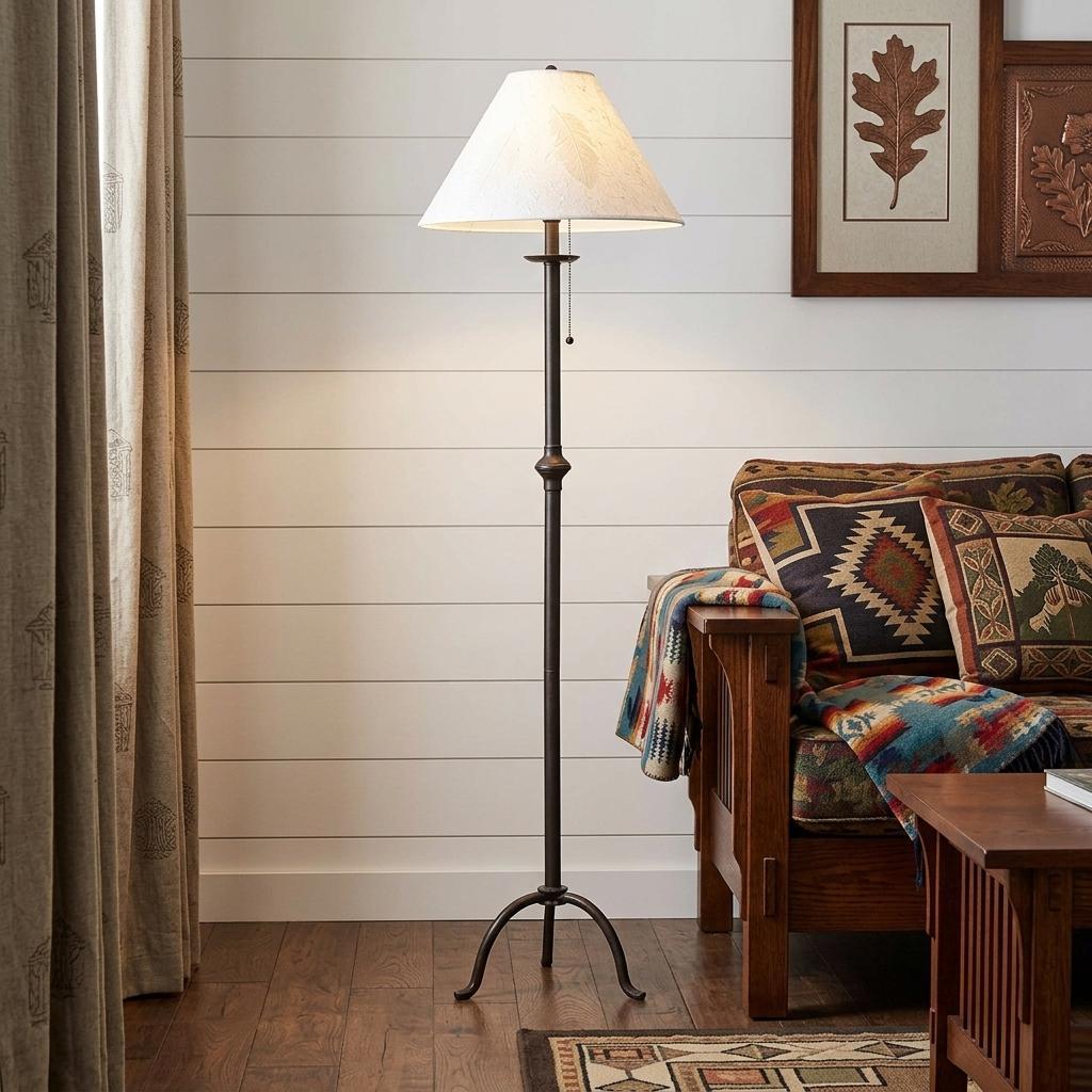 57" Black Traditional Shaped Floor Lamp With White Empire Shade - Lighting