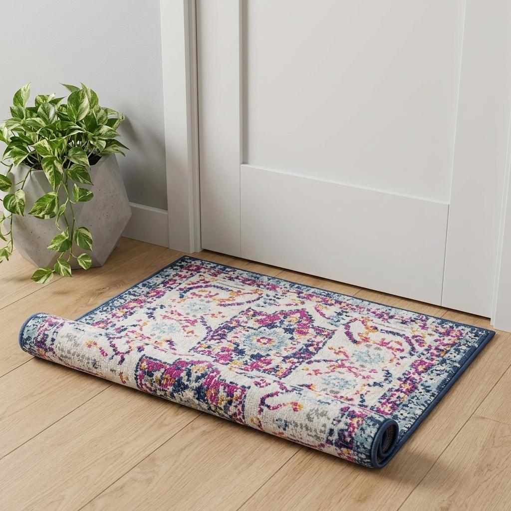 2' X 3' Blue And Beige Abstract Area Rug - Home & Garden