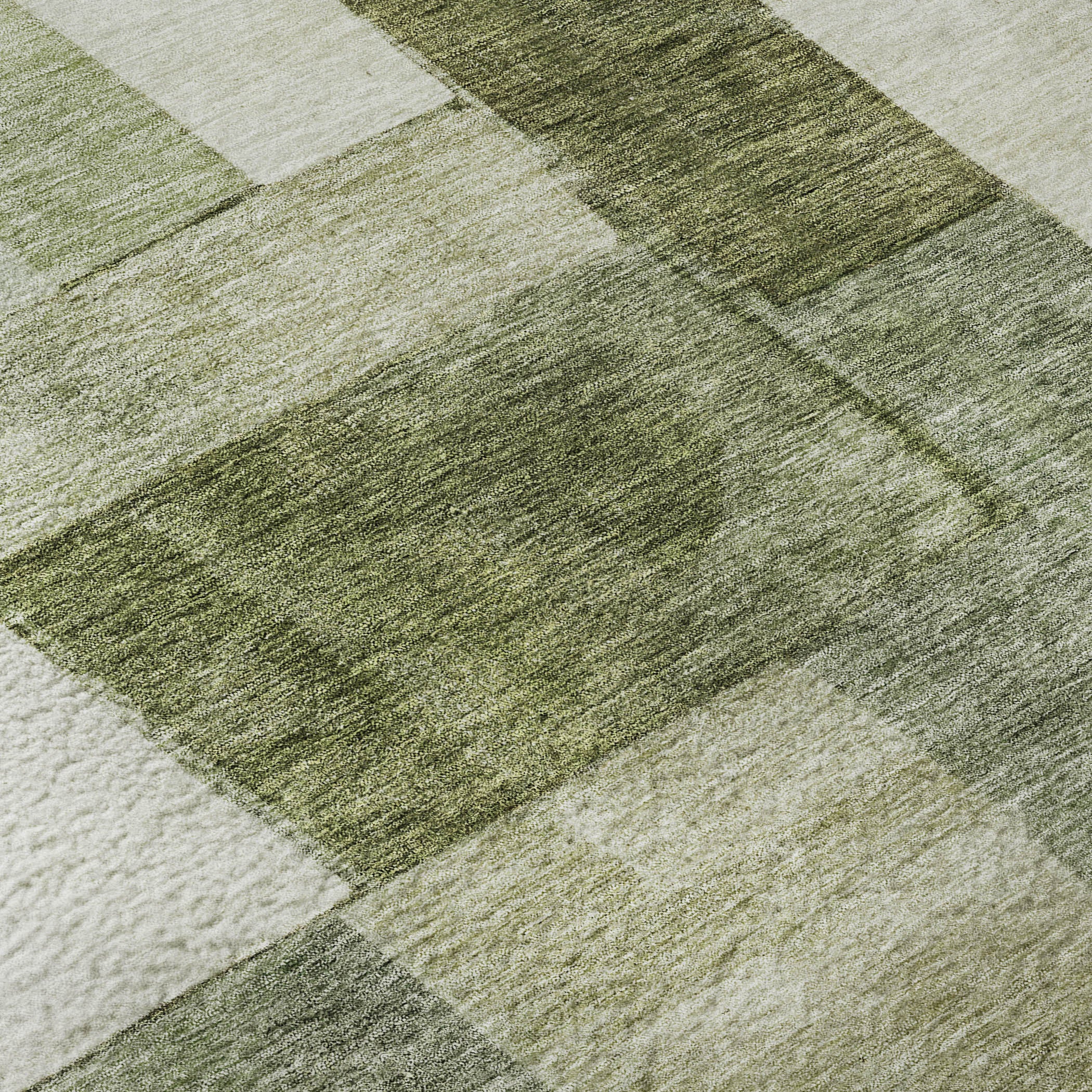 5' X 8' Sage Beige And Gray Geometric Washable Area Rug With UV Protection - Home & Garden