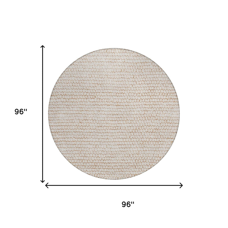 Ivory round area rug, 96 in diameter