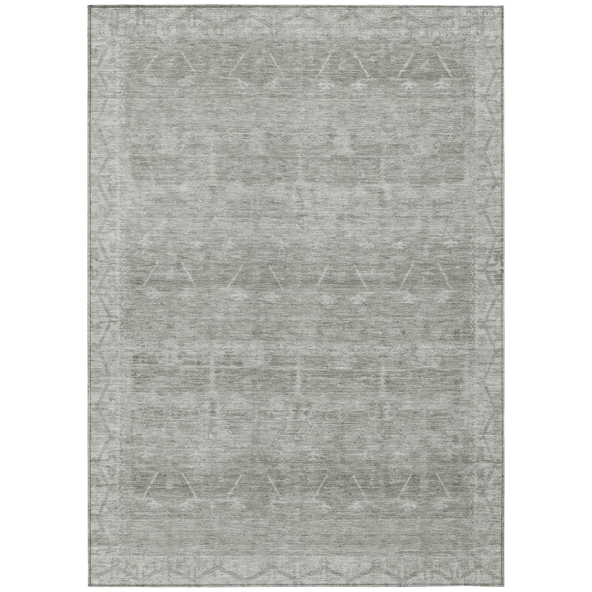 5' X 8' Taupe And Brown Tribal Washable Indoor Outdoor Area Rug - Sports & Outdoor