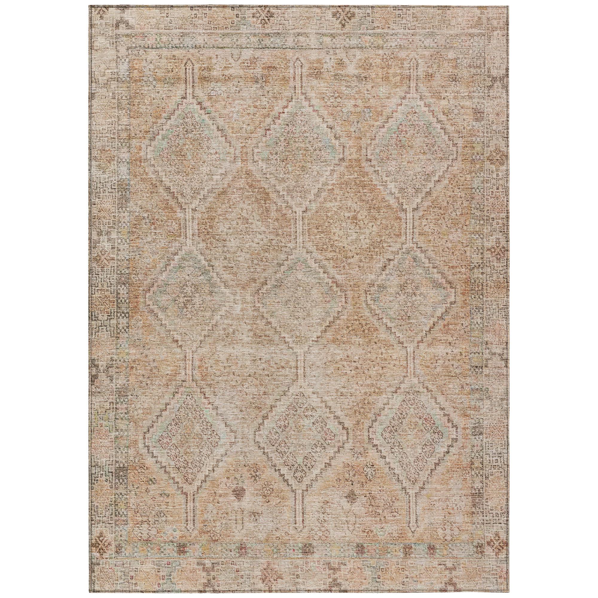 10' X 14' Copper And Orange Geometric Washable Indoor Outdoor Area Rug - Outdoor | blocked-out-of-stock, Outdoor,…
