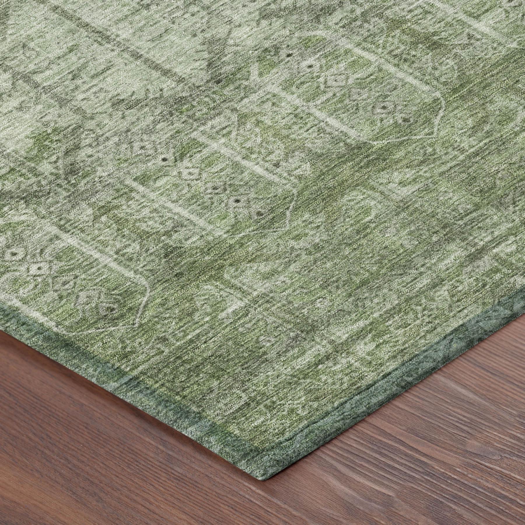 5' X 8' Sage And Green Tribal Washable Indoor Outdoor Area Rug - Sports & Outdoor