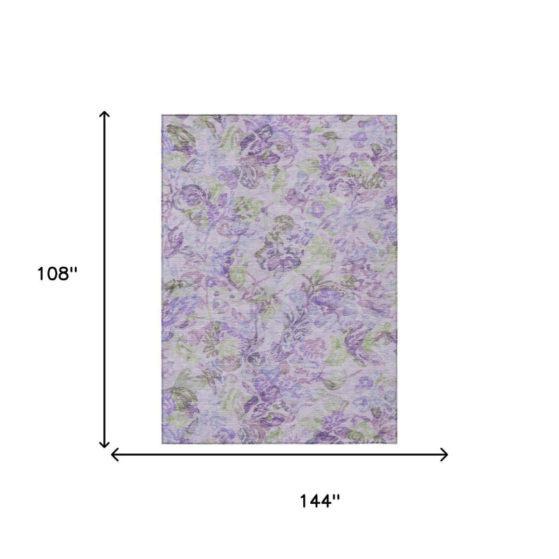 Plum and purple floral area rug dimensions 144 in by 108 in