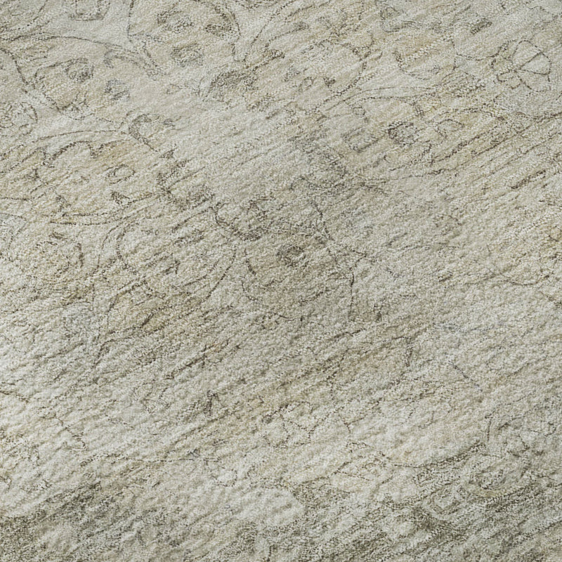 5' X 8' Beige And Taupe Oriental Washable Area Rug With UV Protection - Home & Garden
