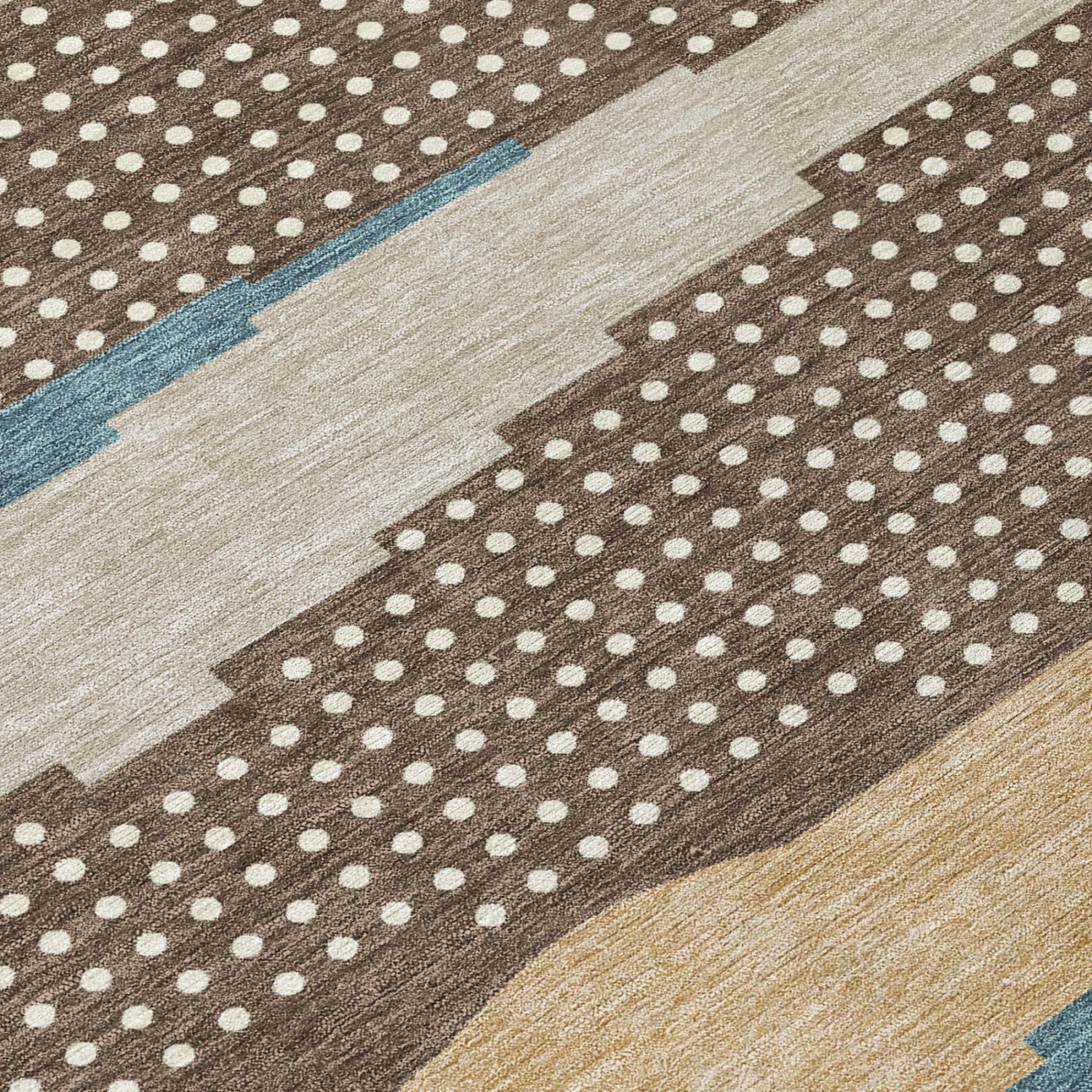 8' X 10' Coffee And Brown Abstract Washable Indoor Outdoor Area Rug - Sports & Outdoor