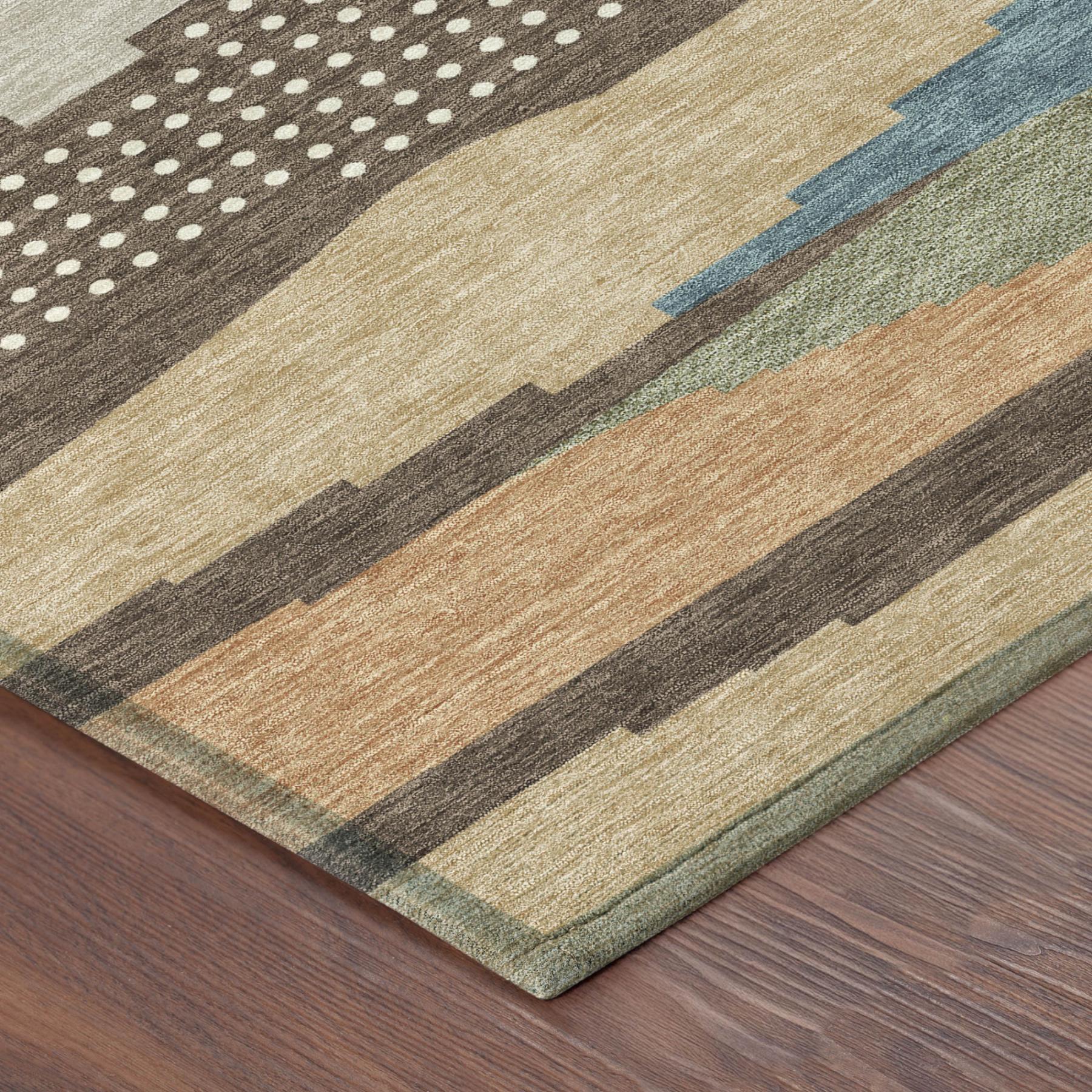 8' X 10' Coffee And Brown Abstract Washable Indoor Outdoor Area Rug - Sports & Outdoor