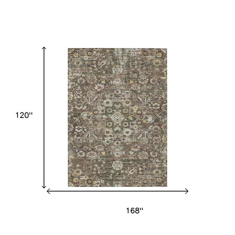 Rectangular area rug size diagram, 168 in x 120 in