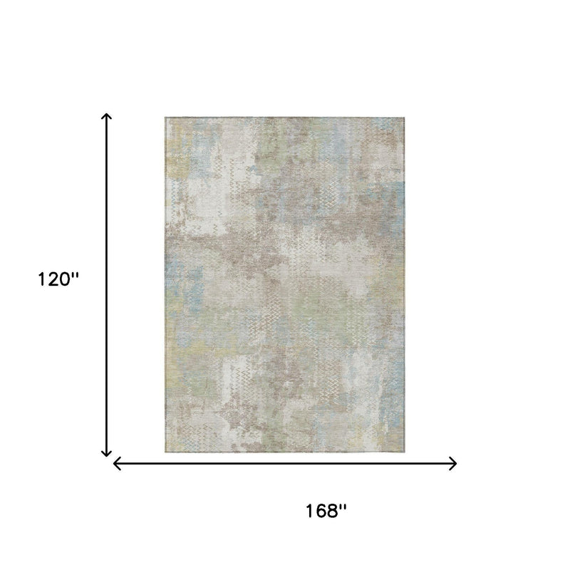 10 x 14 ft ivory and silver abstract area rug, size 168 x 120 in diagram