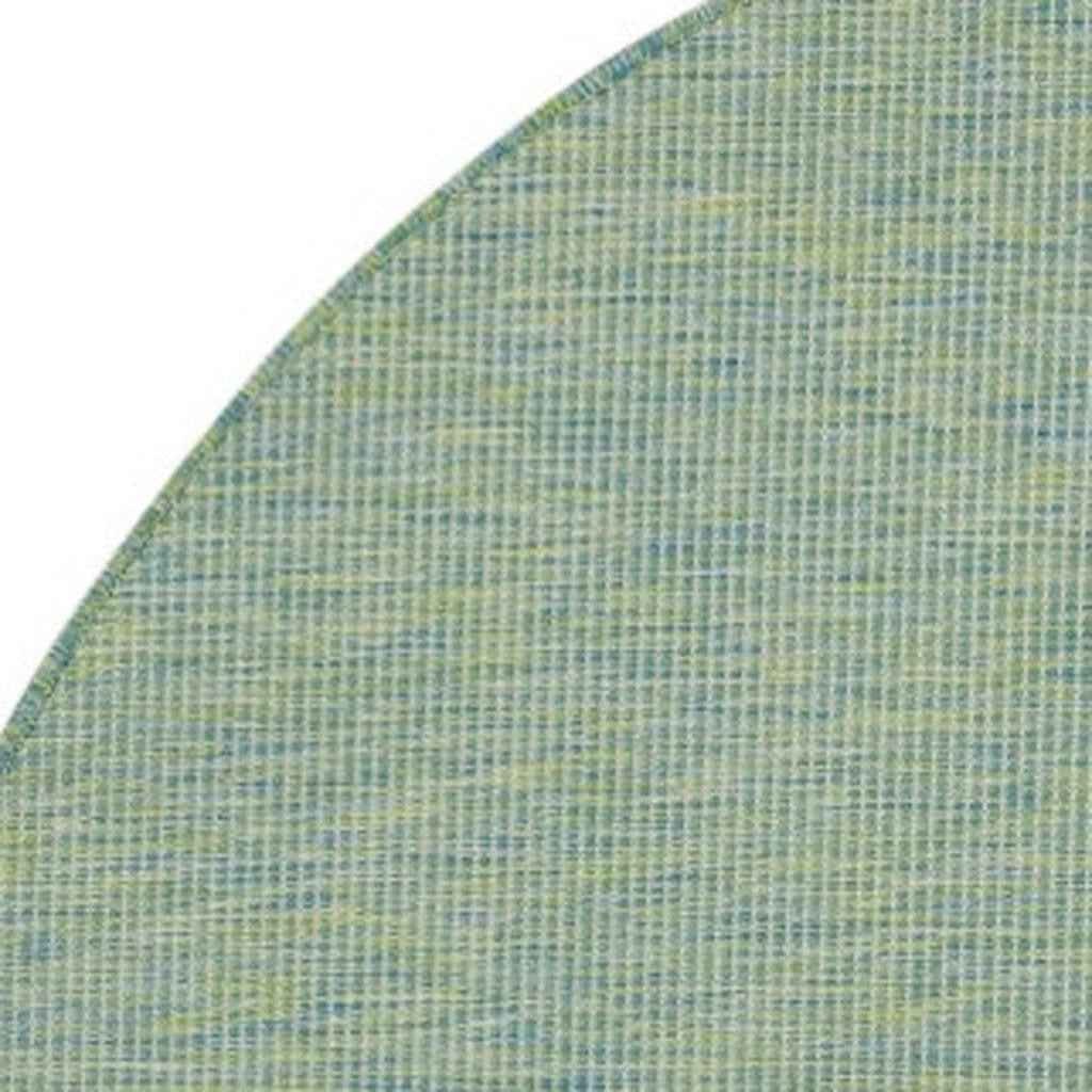 6' Blue Round Power Loom Area Rug