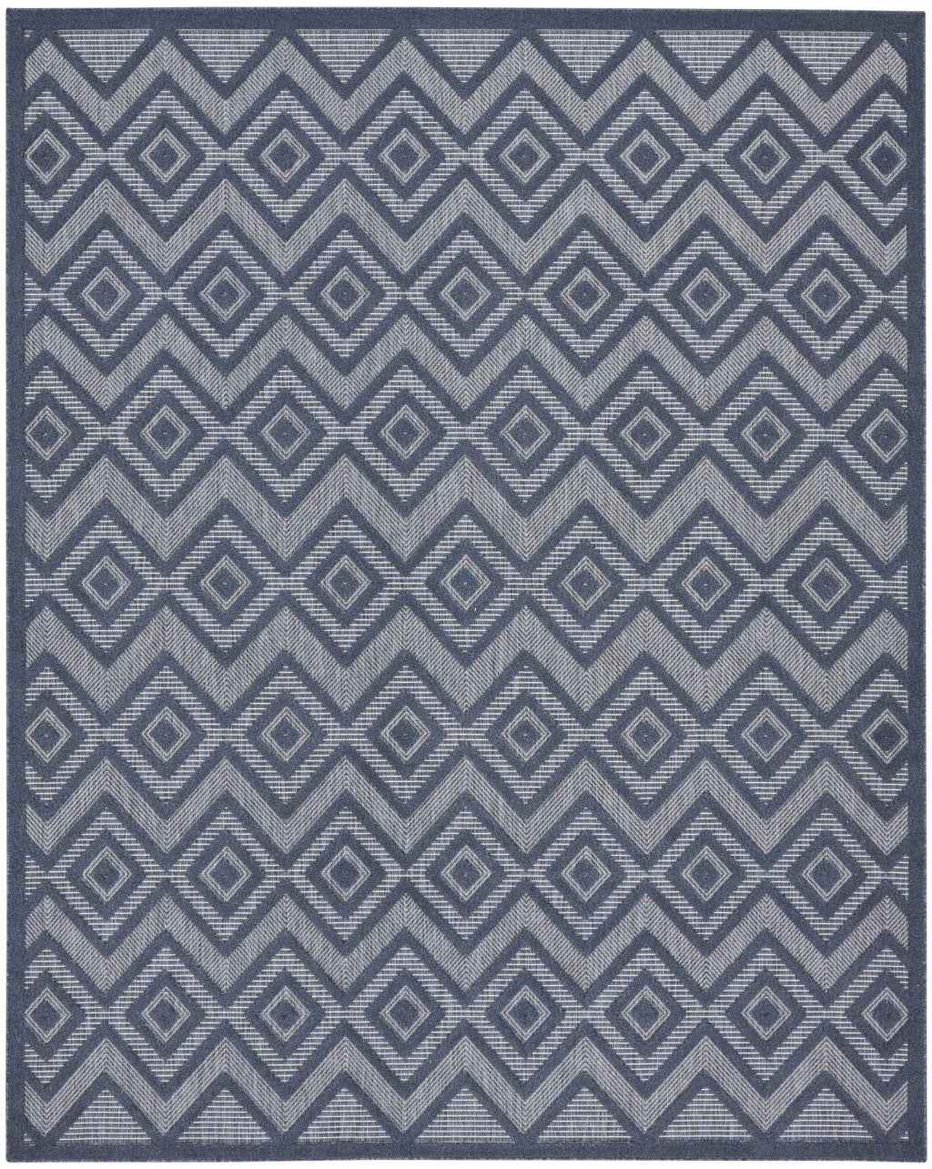 9' X 12' Navy Blue Indoor Outdoor Area Rug