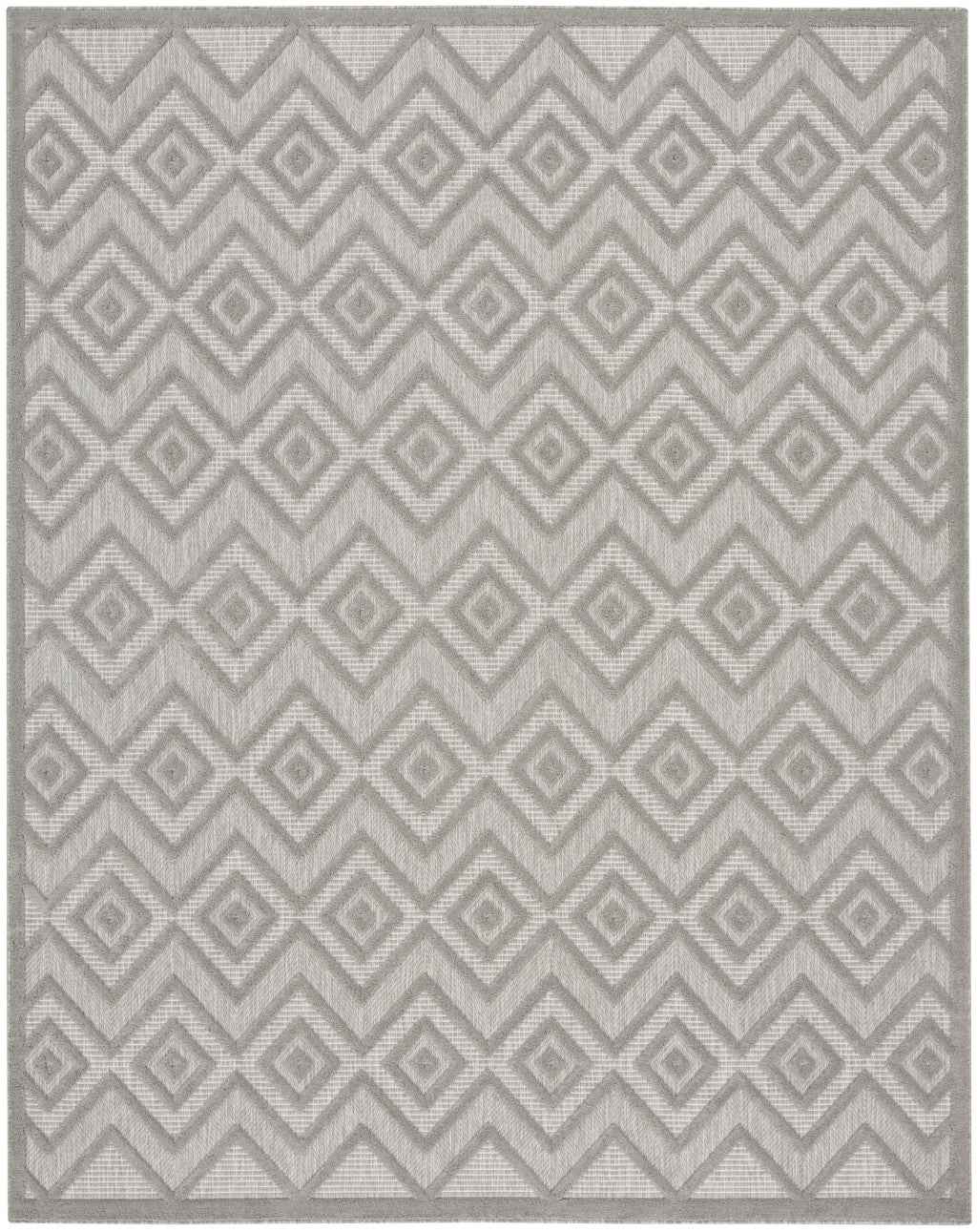 9' X 12' Gray And Silver Indoor Outdoor Area Rug