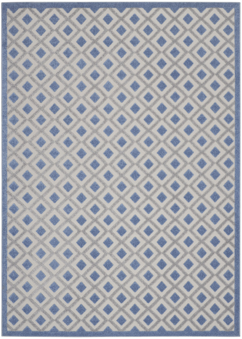 9' X 12' Blue And Gray Indoor Outdoor Area Rug - Outdoor