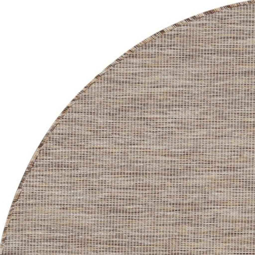 6' Beige Round Power Loom Area Rug
