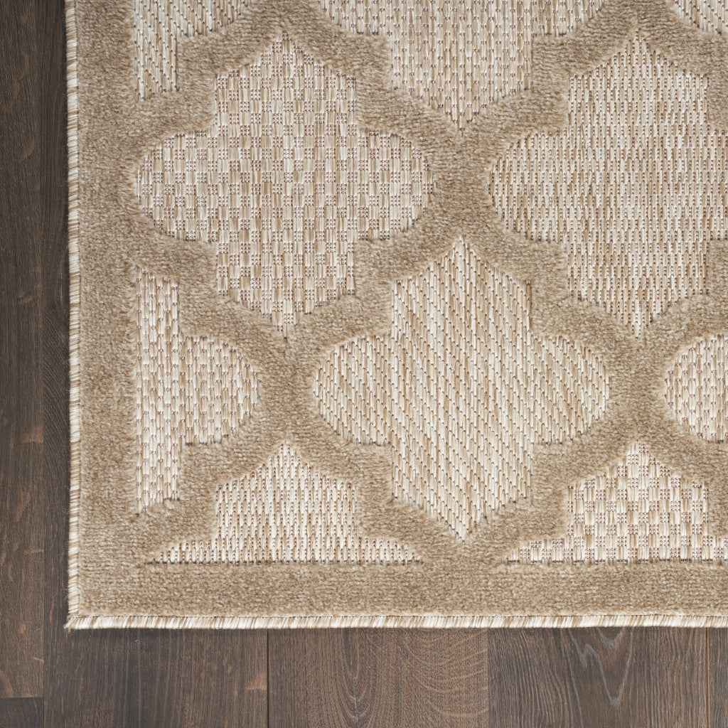 5' X 7' Beige Indoor Outdoor Area Rug