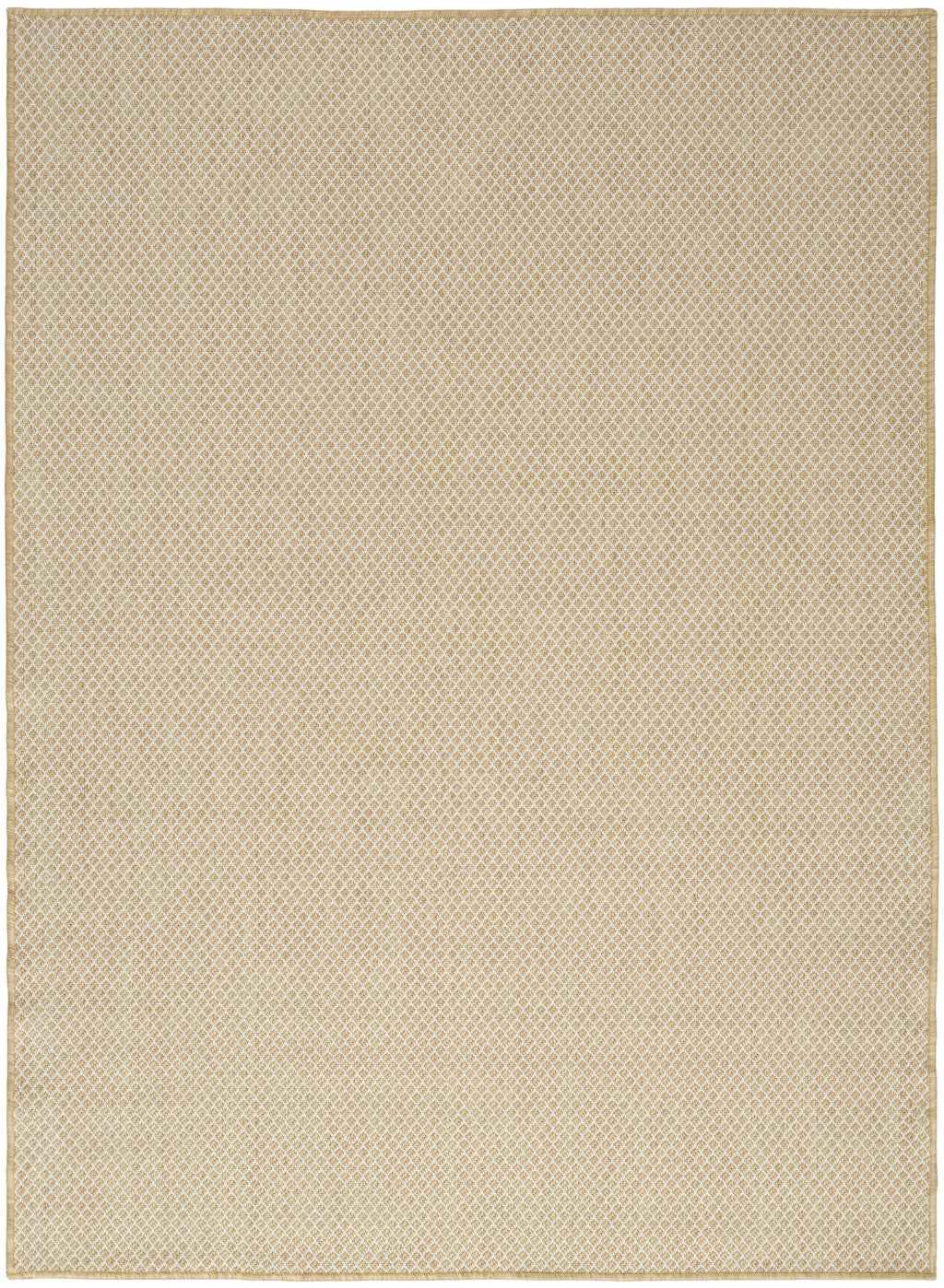 5' X 7' Natural And Ivory Geometric Indoor Outdoor Area Rug