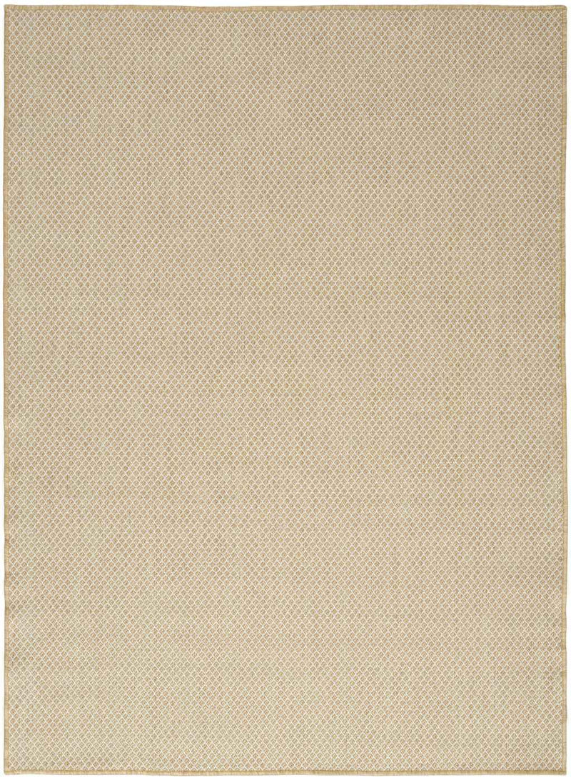 4' X 6' Natural And Ivory Geometric Indoor Outdoor Area Rug