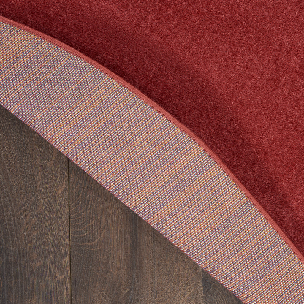 8' X 8' Brick Red Round Indoor Outdoor Area Rug - Outdoor