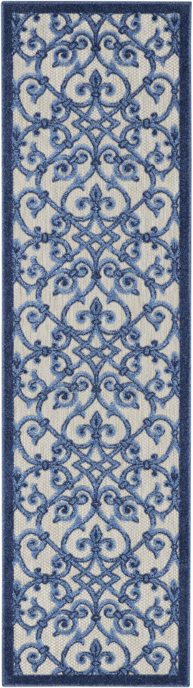 10' Blue And Gray Indoor Outdoor Area Rug