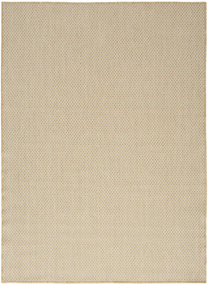 6' X 9' Natural And Ivory Geometric Indoor Outdoor Area Rug