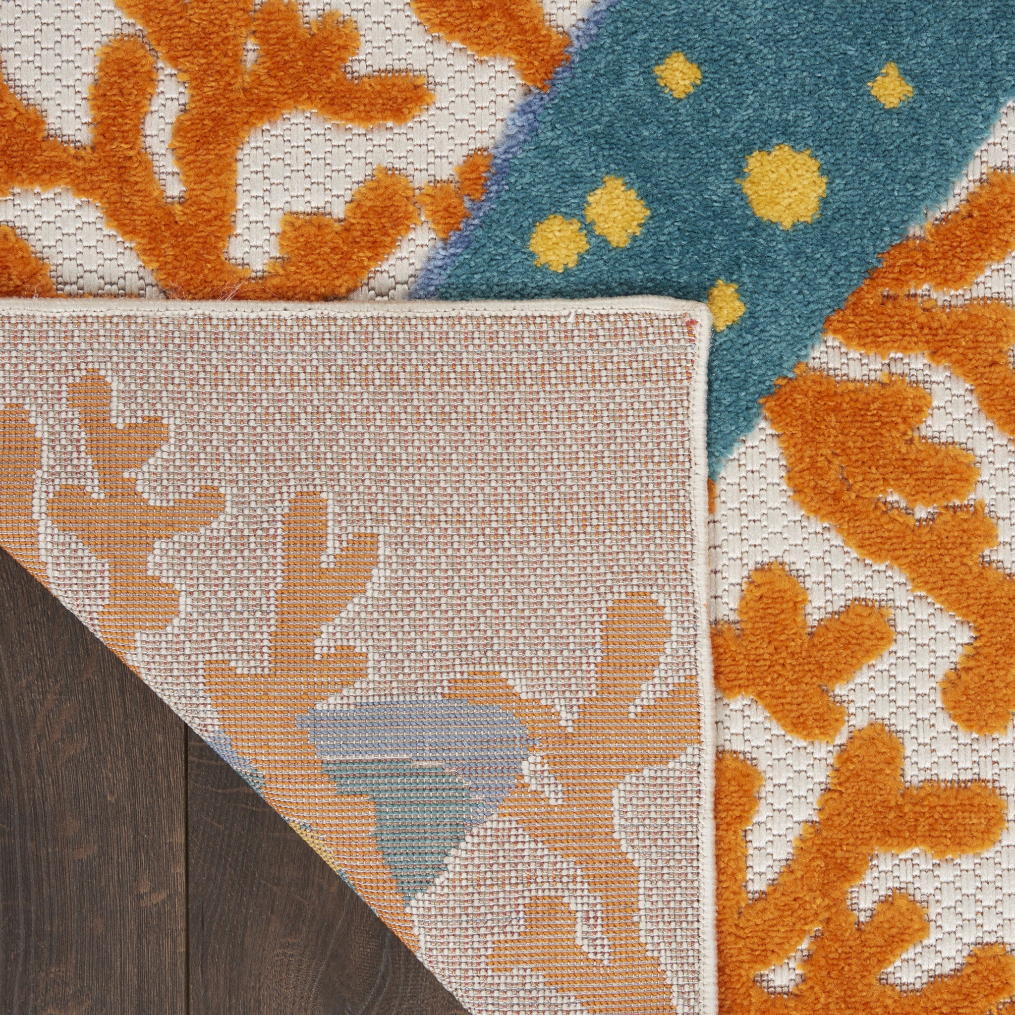 3' X 4' Blue And Yellow Indoor Outdoor Area Rug - Outdoor