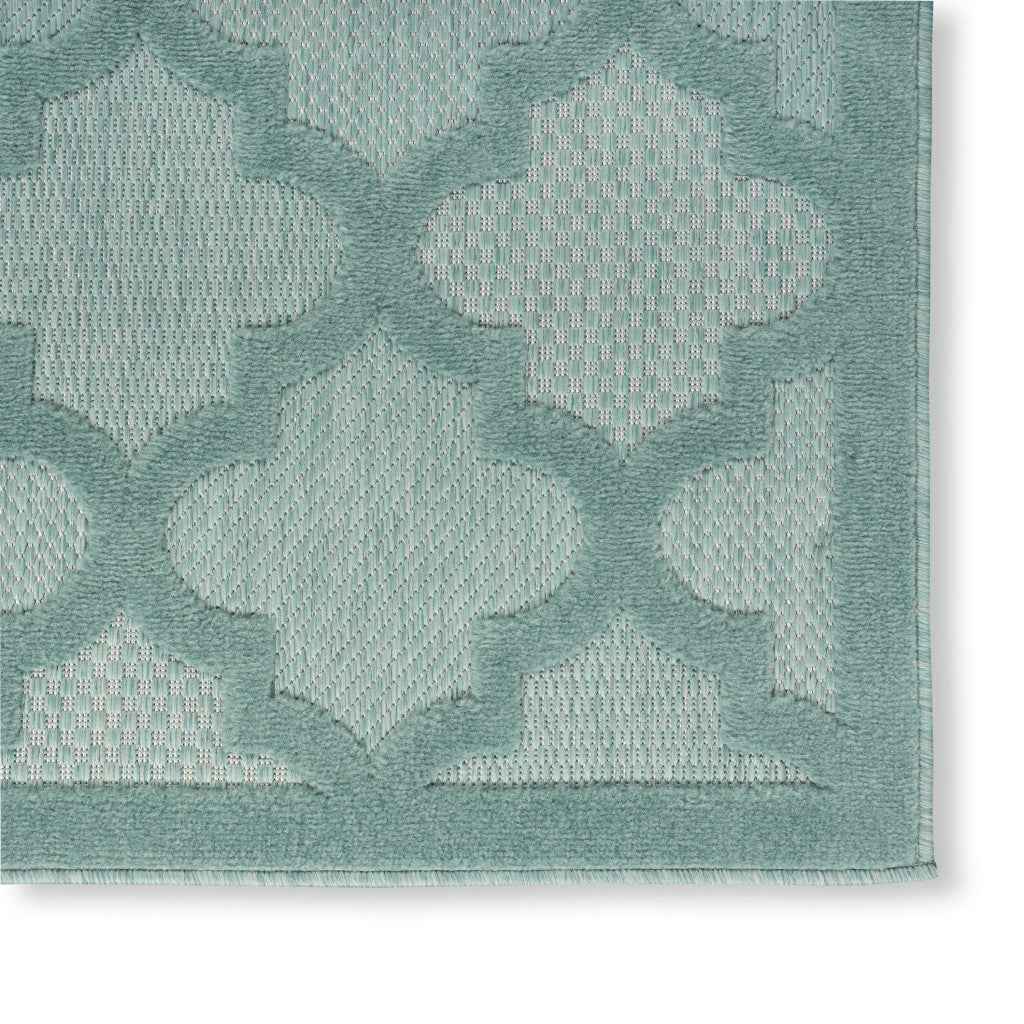 5' X 7' Aqua Indoor Outdoor Area Rug