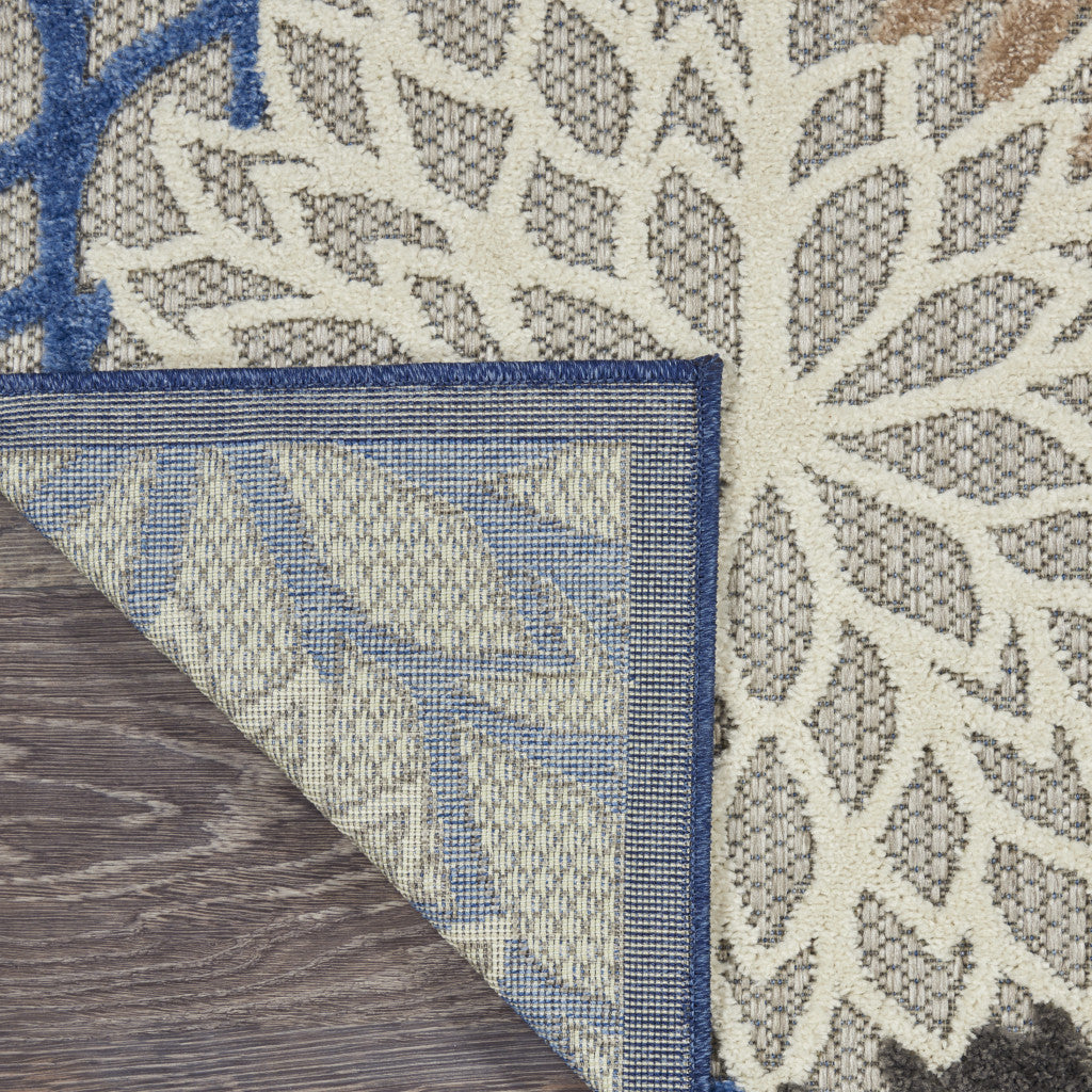 10' Blue And Gray Indoor Outdoor Area Rug - GreatEagleInc