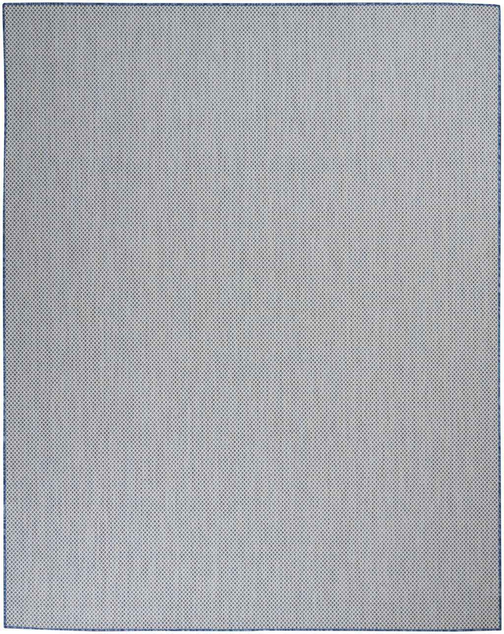 9' X 12' Blue And Ivory Indoor Outdoor Area Rug
