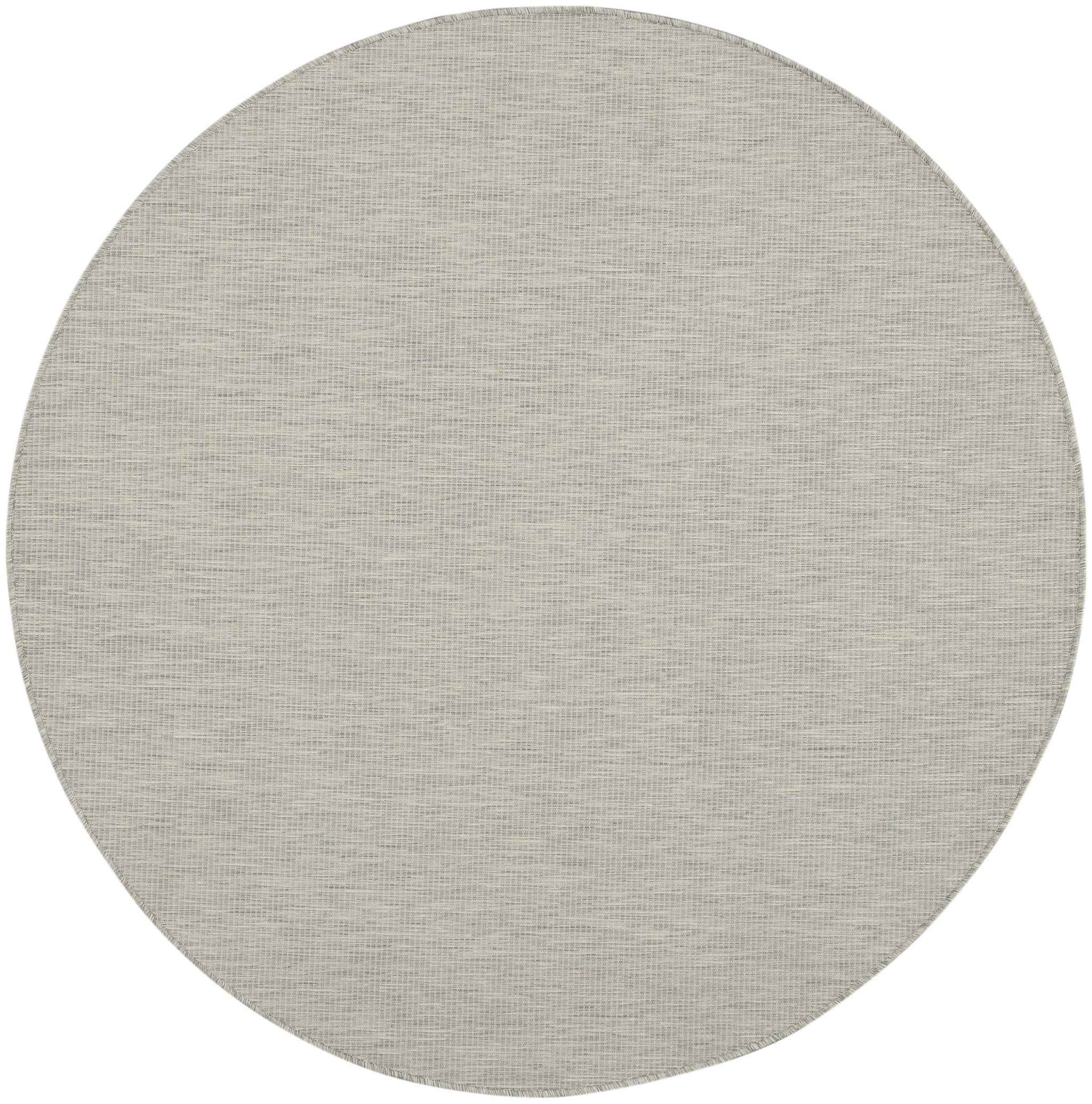 6' Gray Round Power Loom Area Rug