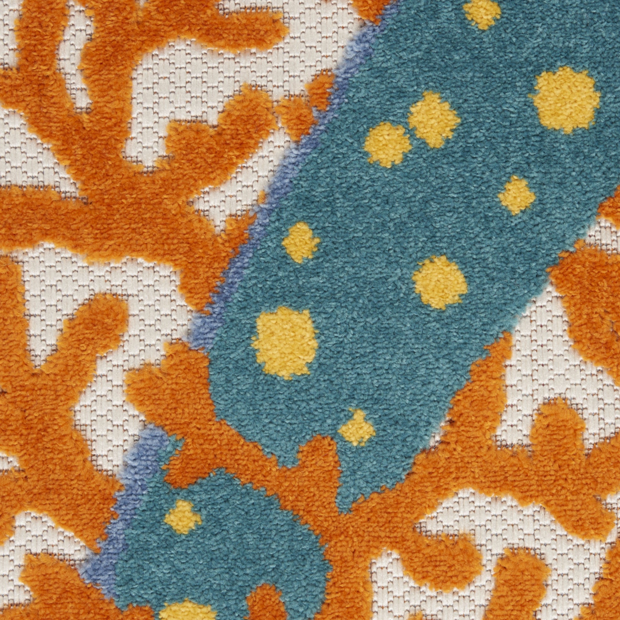 9' X 12' Blue And Yellow Indoor Outdoor Area Rug - Outdoor