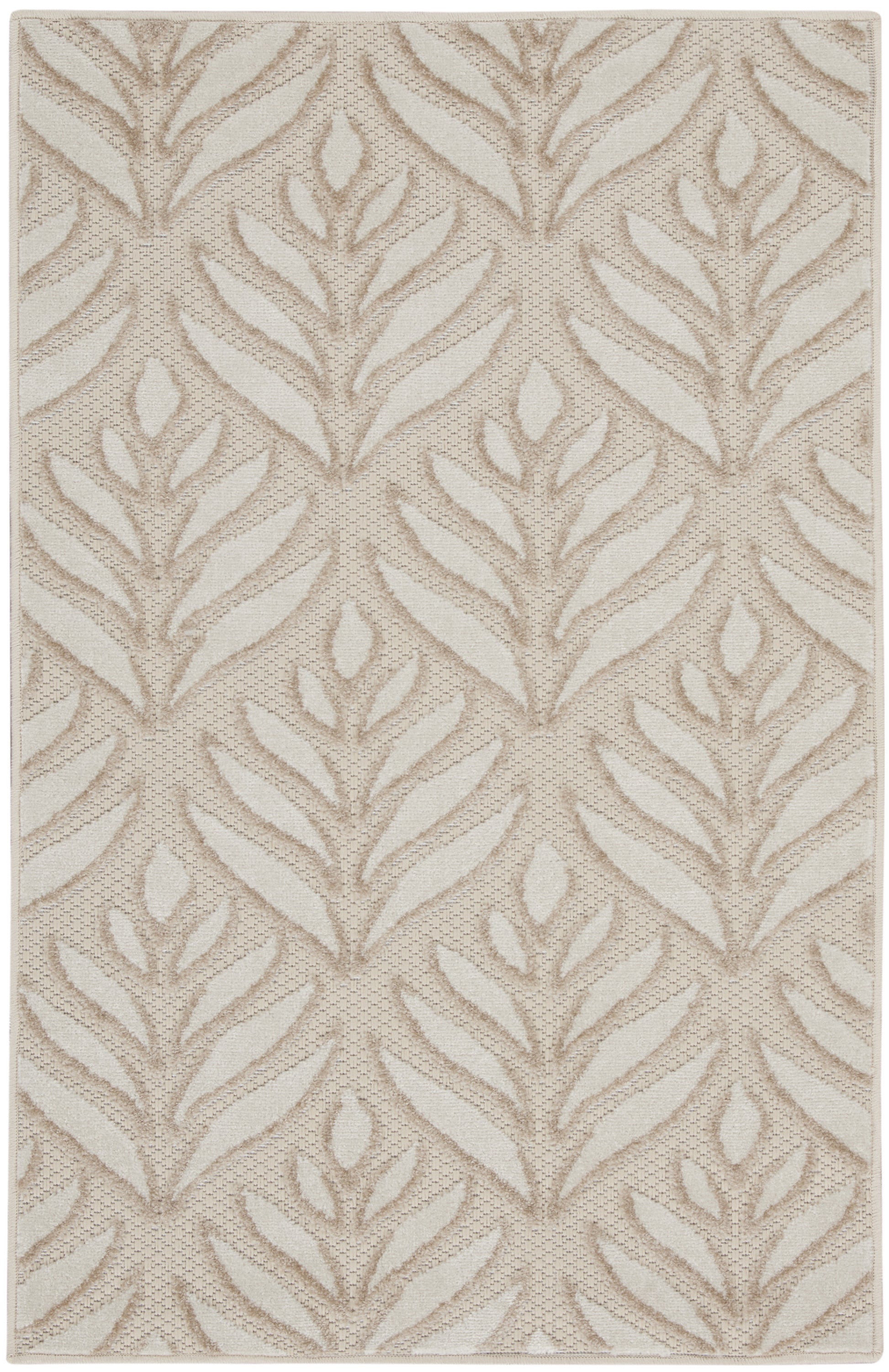 3' X 4' Gray and Ivory Floral Indoor Outdoor Area Rug - Outdoor