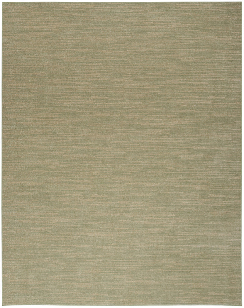 Light sage area rug with evenly mottled texture and fine, low-pile woven surface