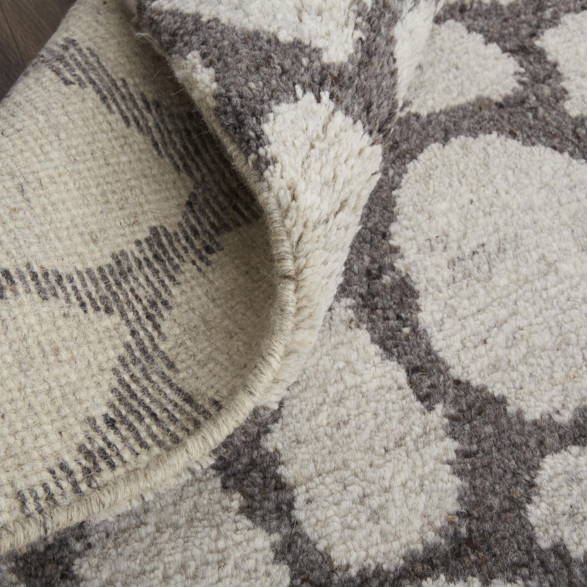 2' X 3' Ivory And Gray Wool Abstract Hand Knotted Area Rug - Home & Garden