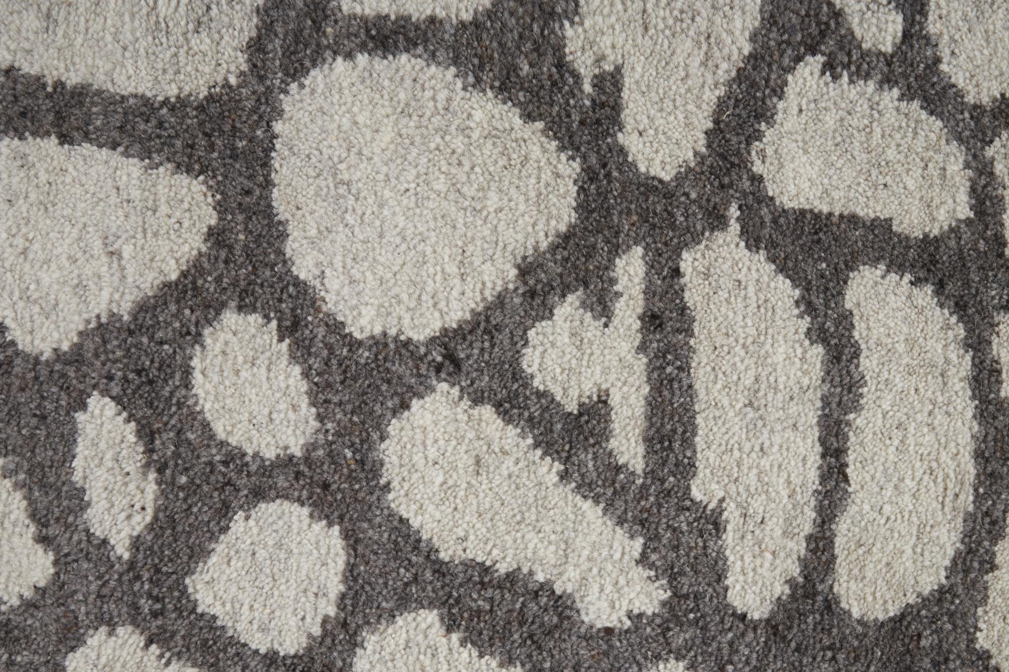 2' X 3' Ivory And Gray Wool Abstract Hand Knotted Area Rug - Home & Garden