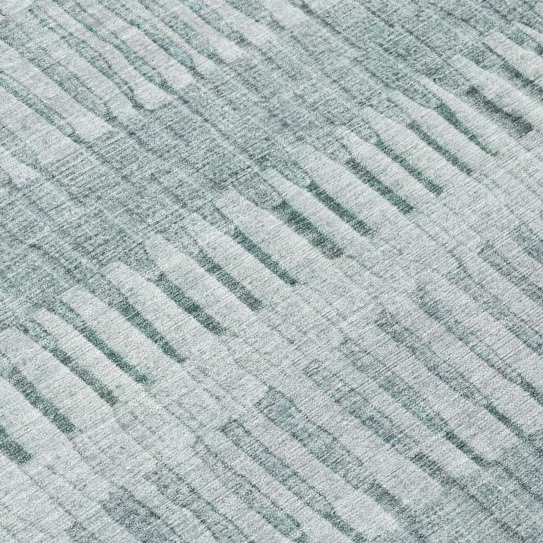8' X 10' Aqua And Teal Blue Striped Washable Indoor Outdoor Area Rug - Outdoor | blocked-out-of-stock, Outdoor, sync-blocked