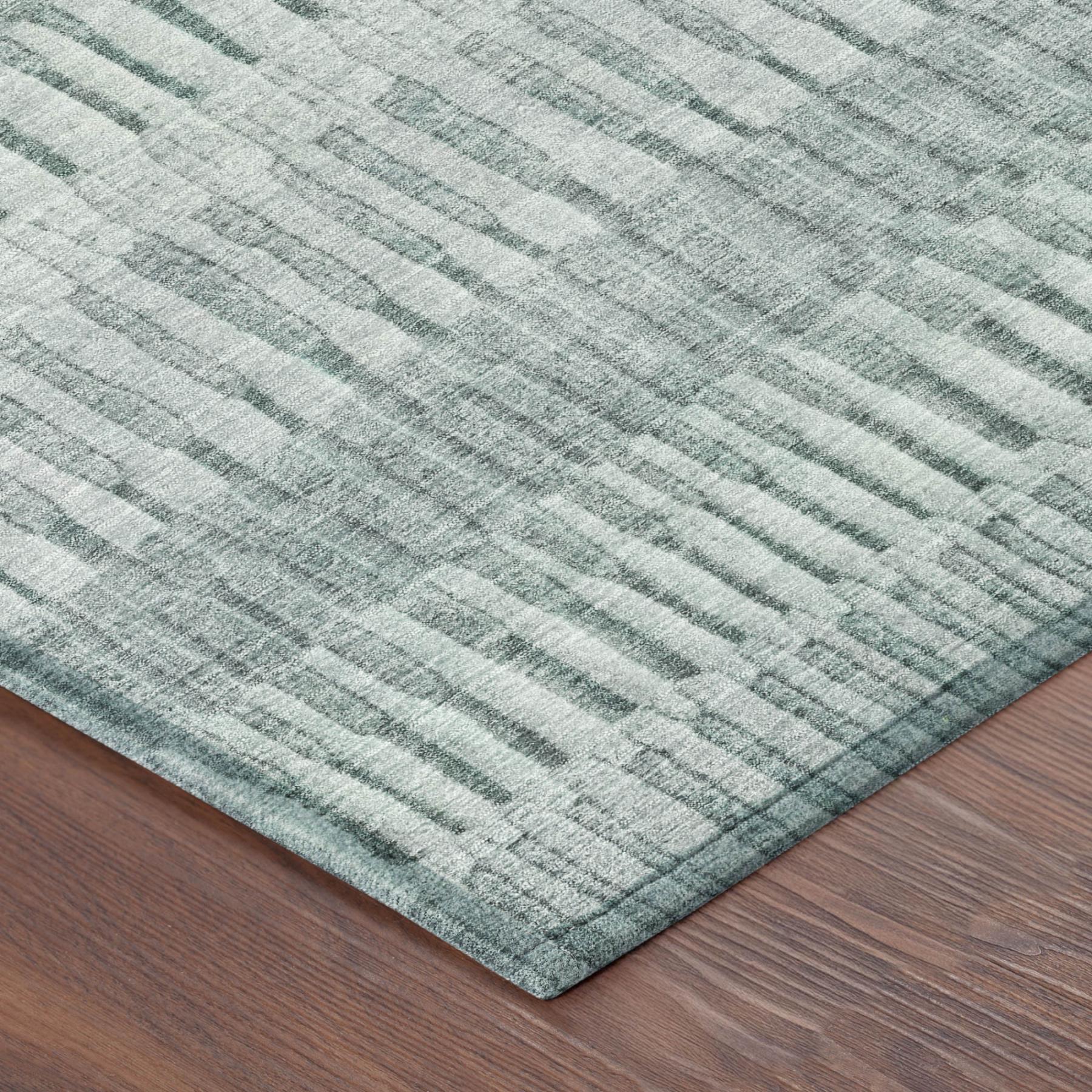 8' X 10' Aqua And Teal Blue Striped Washable Indoor Outdoor Area Rug - Outdoor | blocked-out-of-stock, Outdoor, sync-blocked