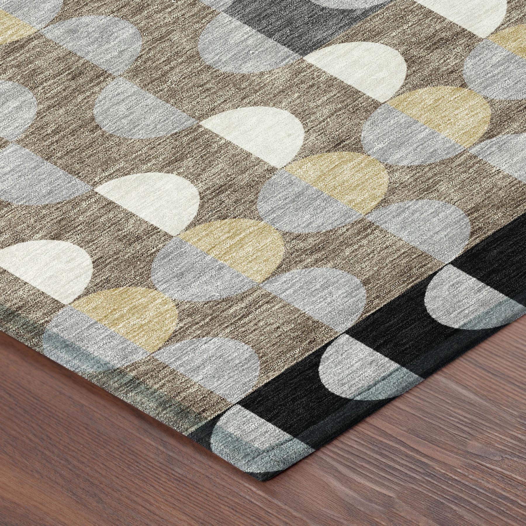 3' X 5' Black And Silver Geometric Washable Indoor Outdoor Area Rug - Sports & Outdoor