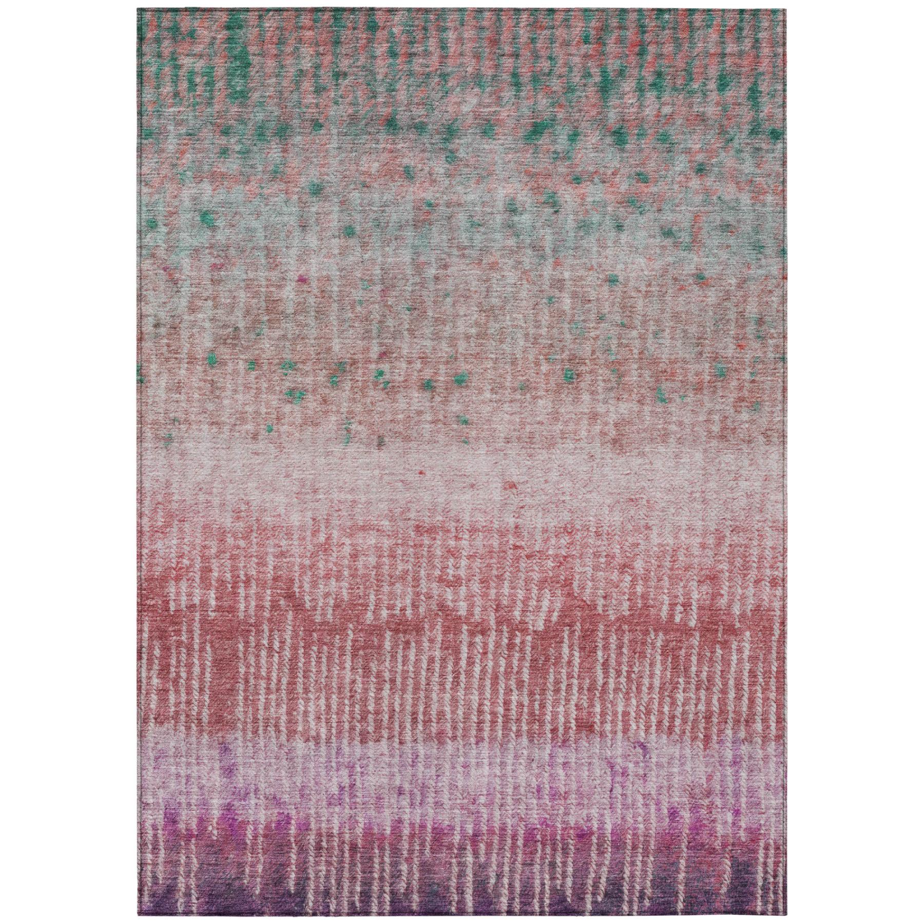5' X 8' Pink And Blush Abstract Washable Indoor Outdoor Area Rug - Sports & Outdoor